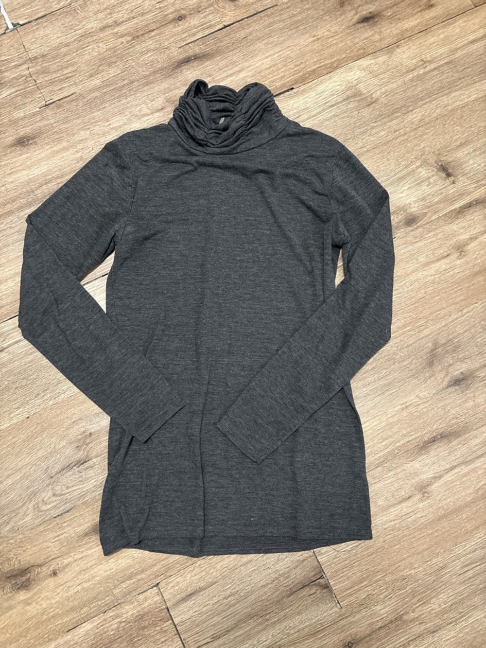 Nine 1 Eight Charcoal Gray Knit Top with Cowl Neck